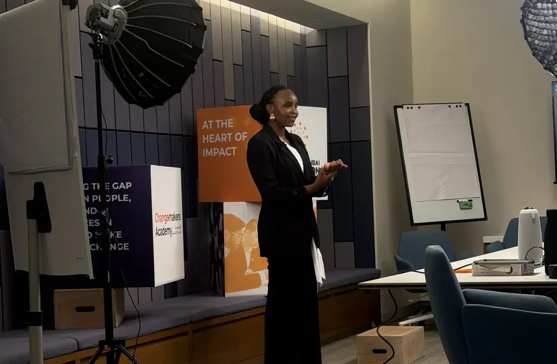 Stella speaking at Changemakers Academy